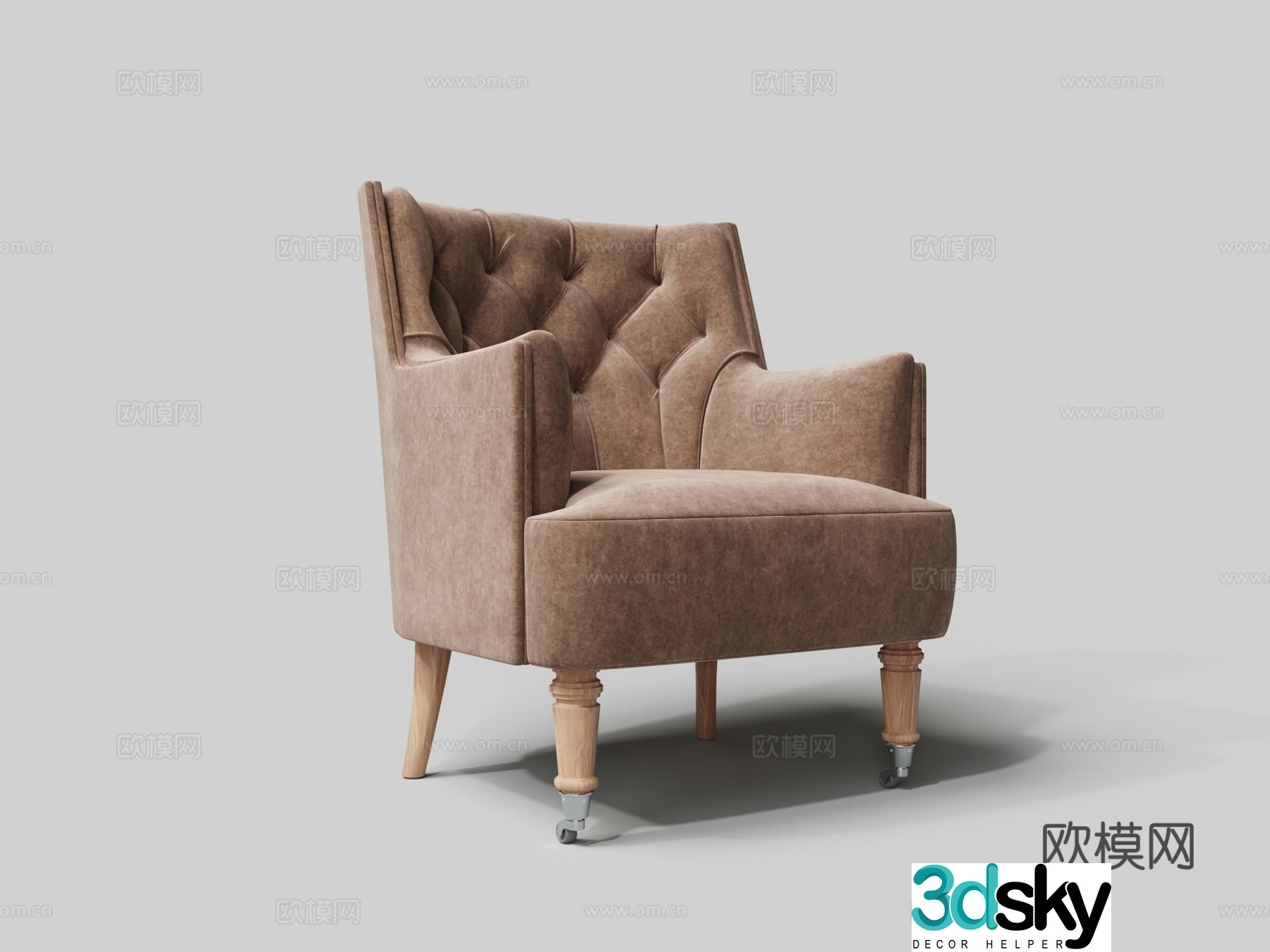Modern fabric sofa chair 3d model