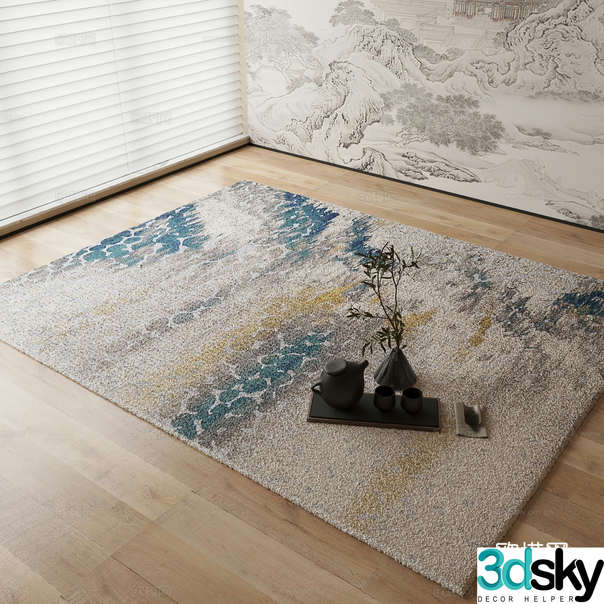 New Chinese carpet 3D model