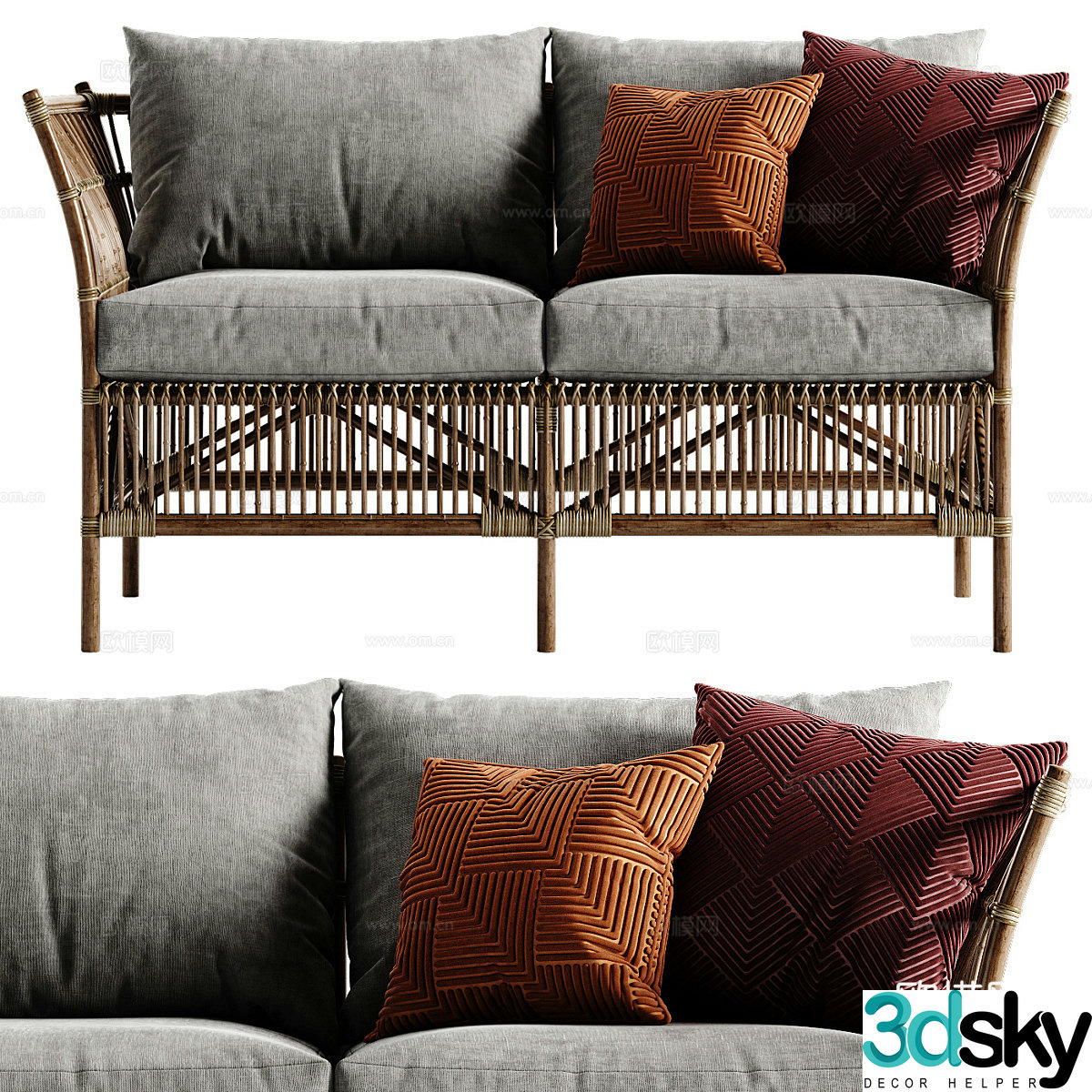 New Chinese casual sofa 3D model