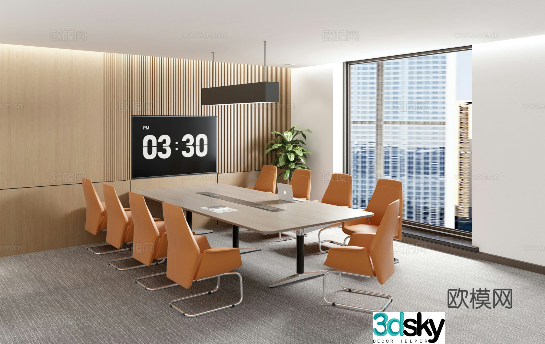 Modern guest reception video seminar room 3D model