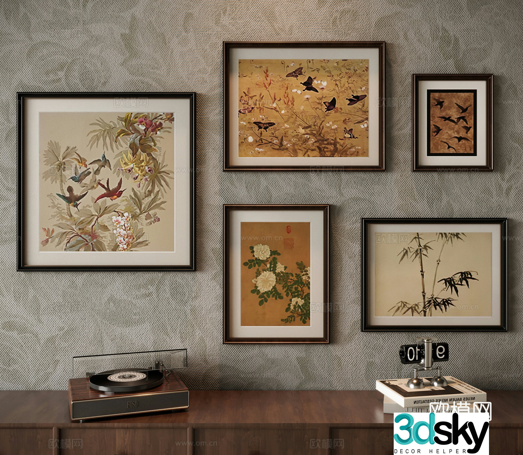 Modern medieval style decorative painting 3d model
