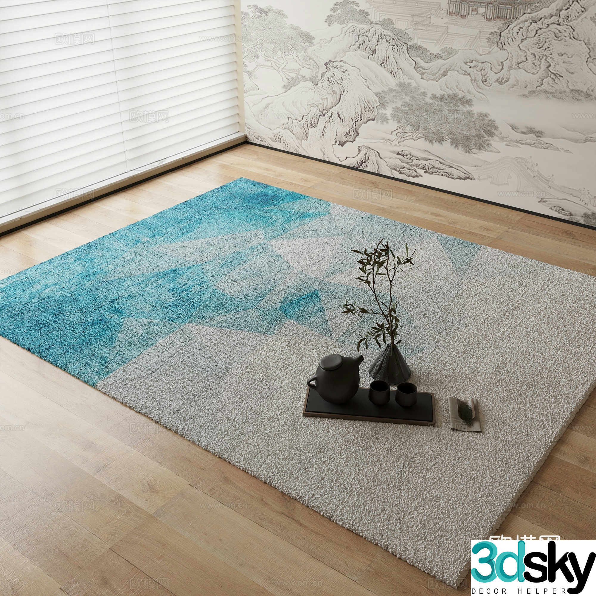 New Chinese carpet 3D model
