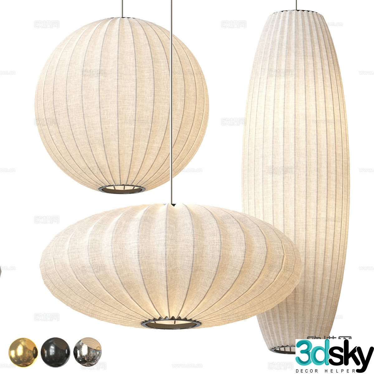 New Chinese style decorative chandelier 3d model