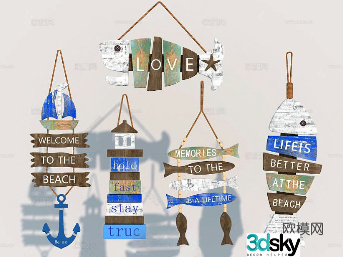 Mediterranean pendant ornament pendant wall decoration 3D model 3D model