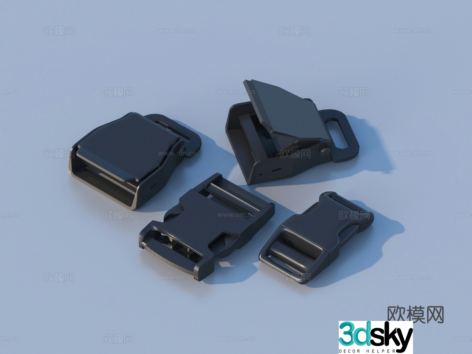 Lock safety buckle metal buckle hardware parts 3D model