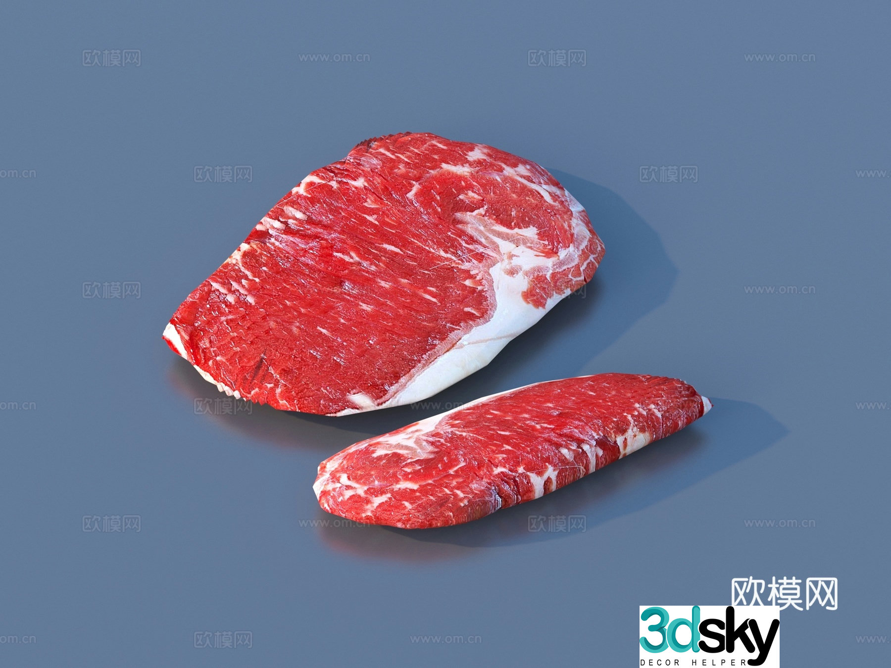 Meat pork beef beef lamb slices raw meat 3D model