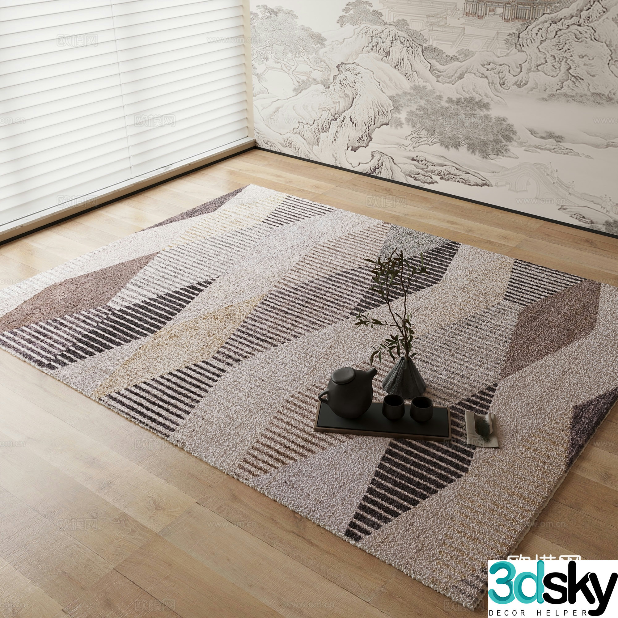 New Chinese carpet 3D model