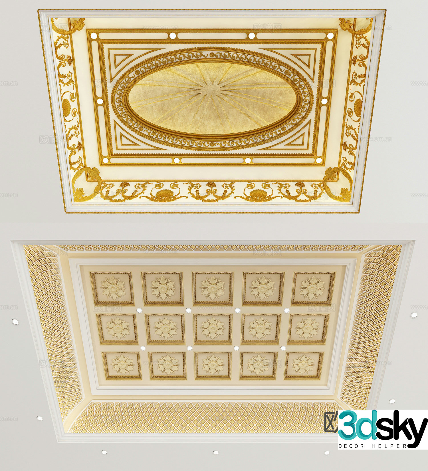 European style ceiling 3D model