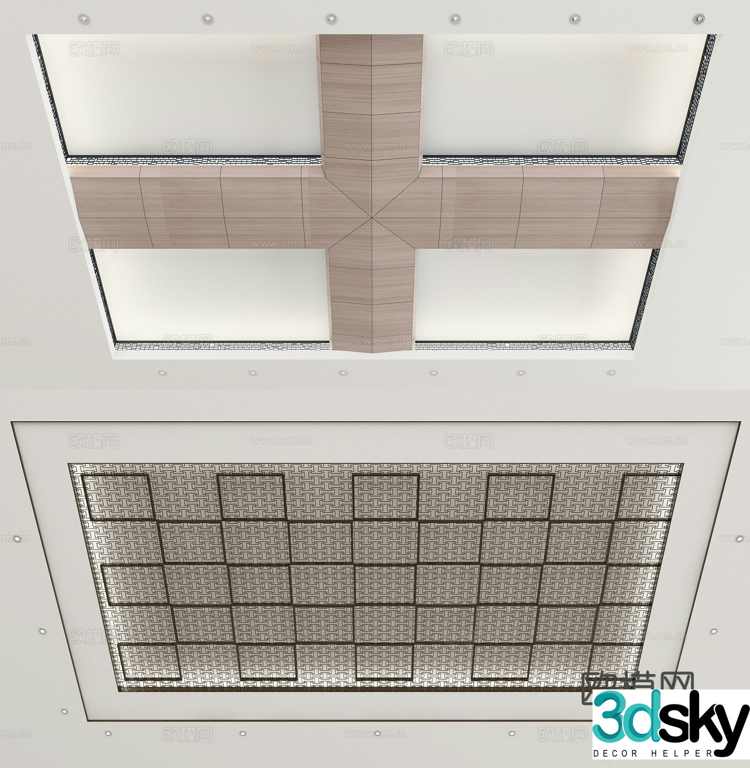 New Chinese style ceiling 3D model