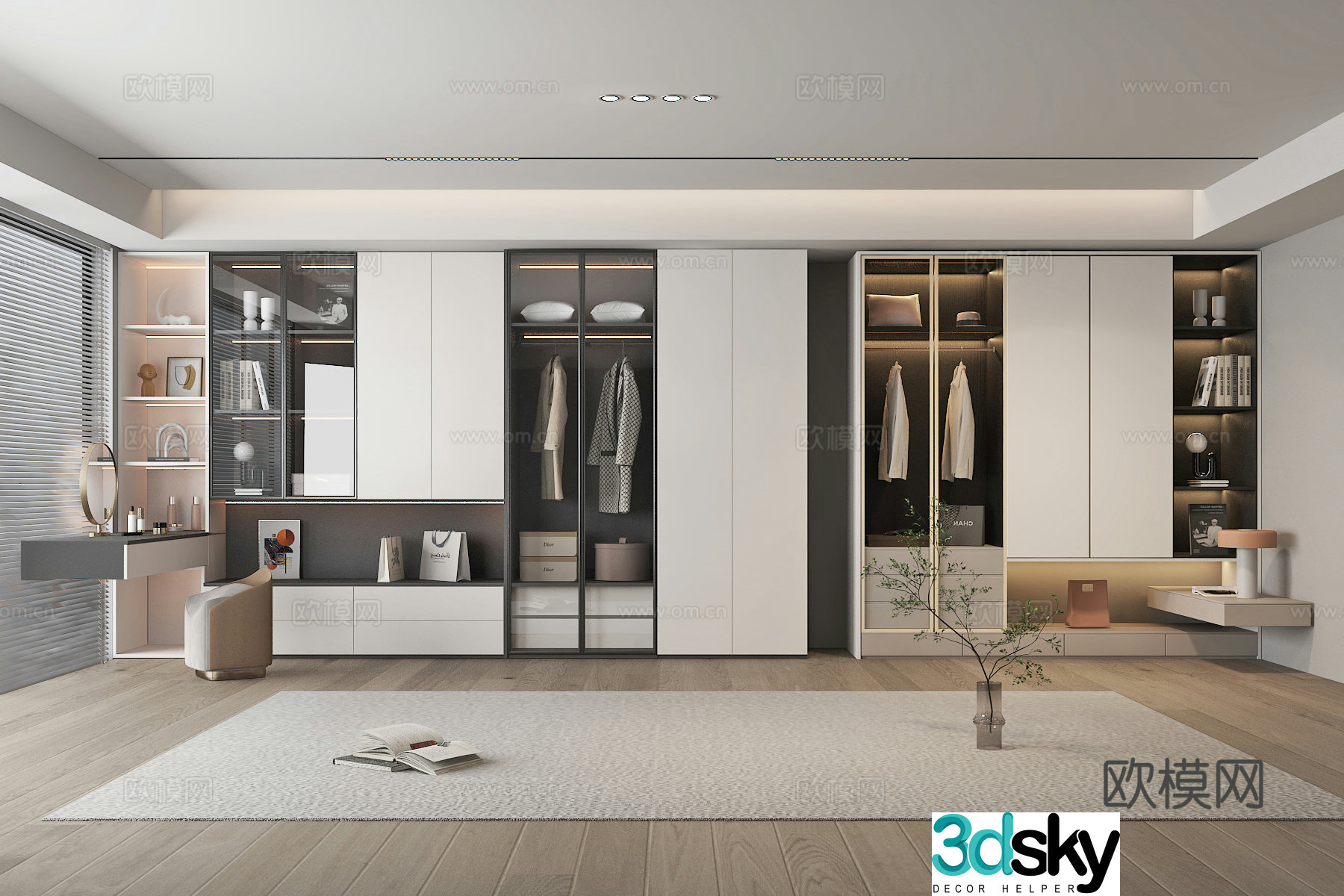 Modern wardrobe wardrobe dressing table 3d model