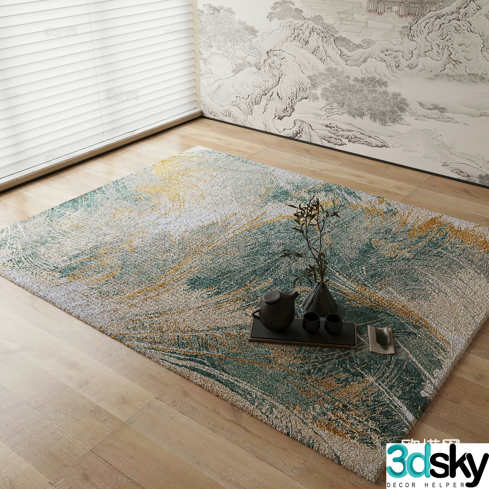 New Chinese carpet 3D model