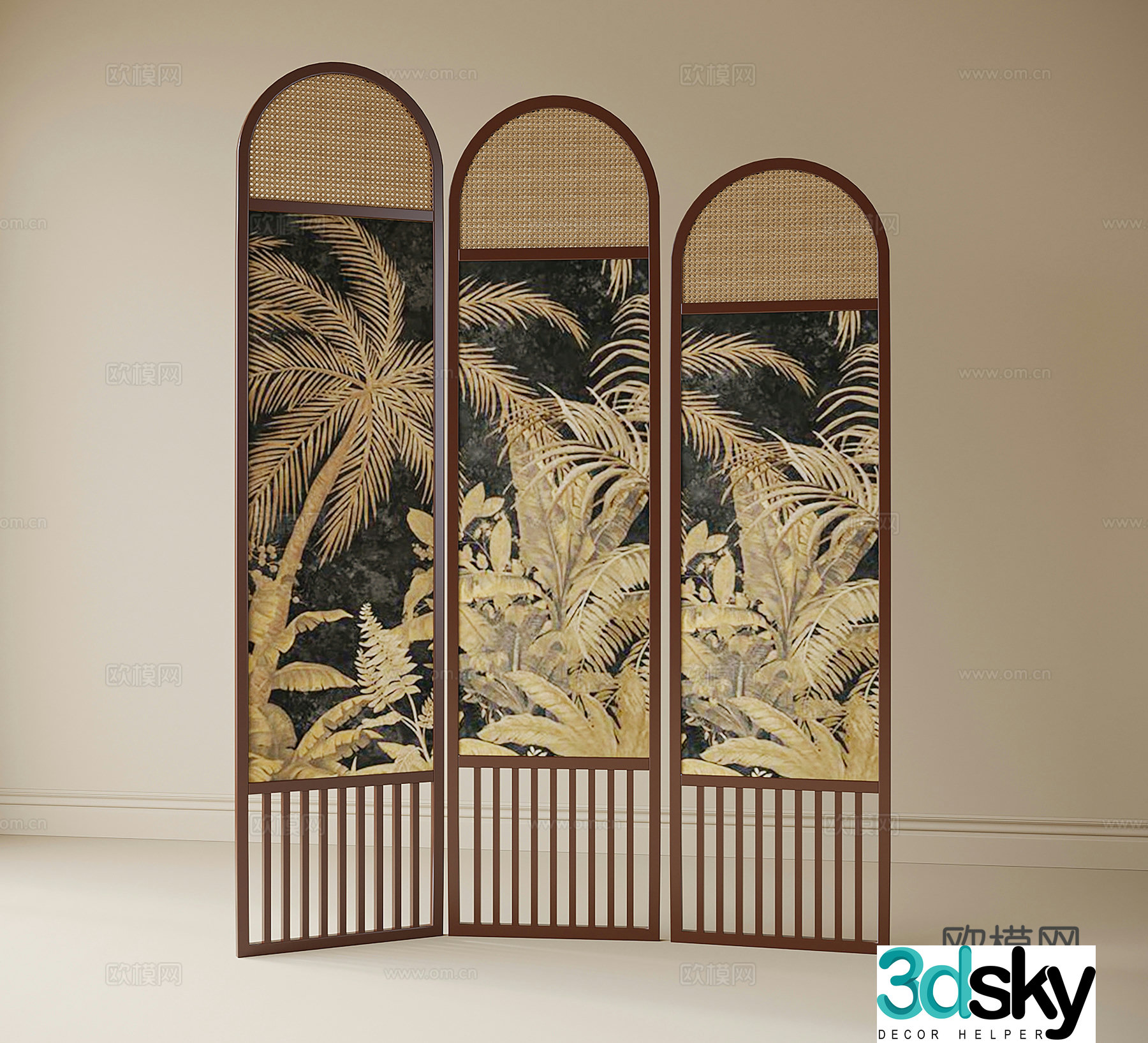 French folding screen 3d model