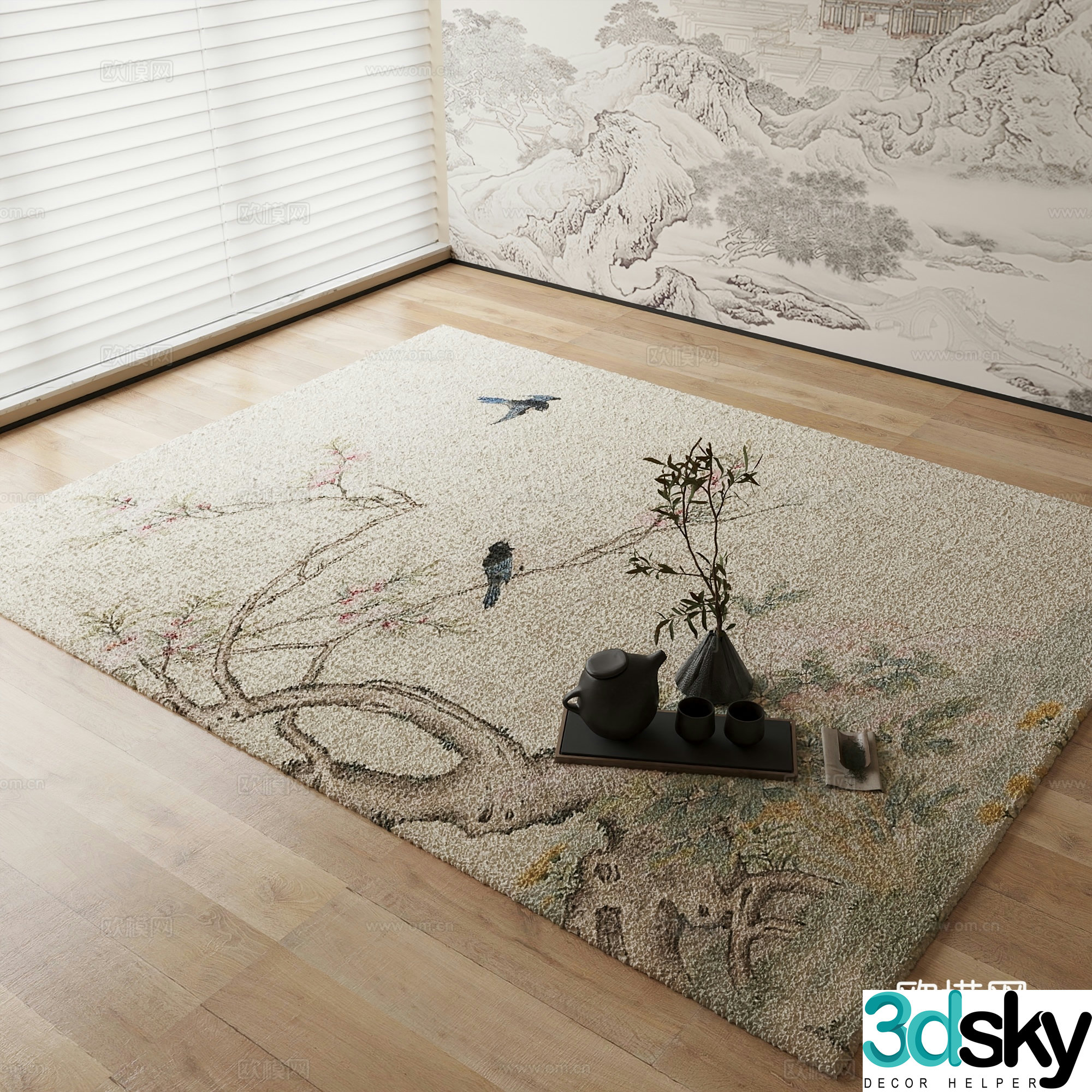 New Chinese carpet 3D model