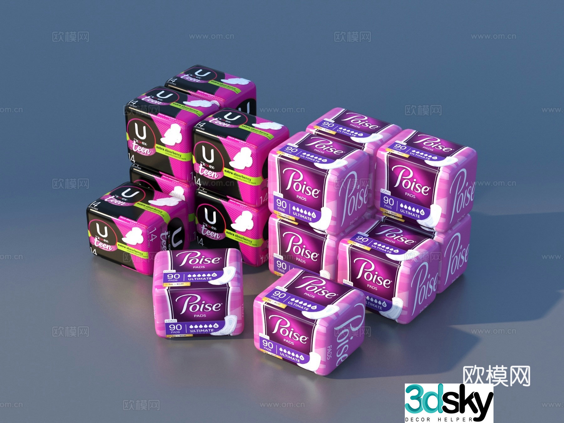 Sanitary napkins supermarket products daily necessities daily necessities 3D model