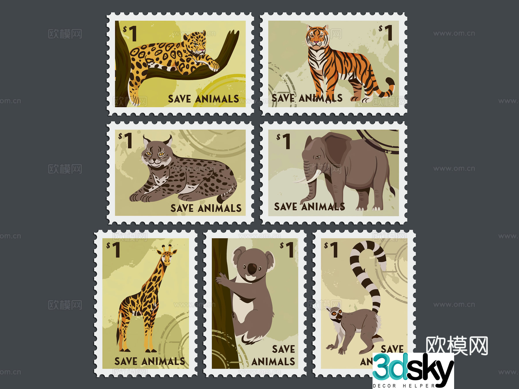 Postmark stamp stamp seal wall decoration decoration elements icon silhouette symbol travel stamp 3d model