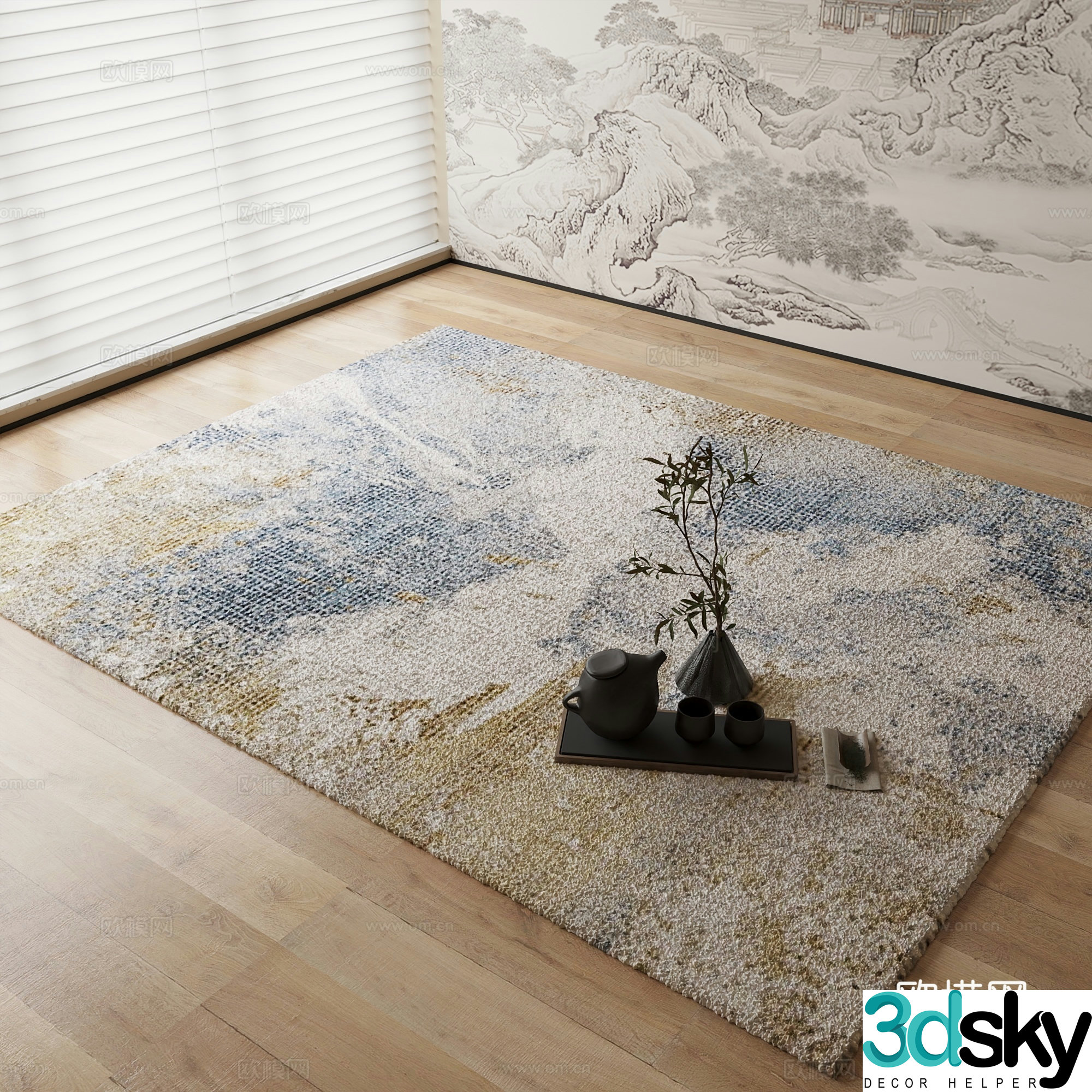New Chinese carpet 3D model