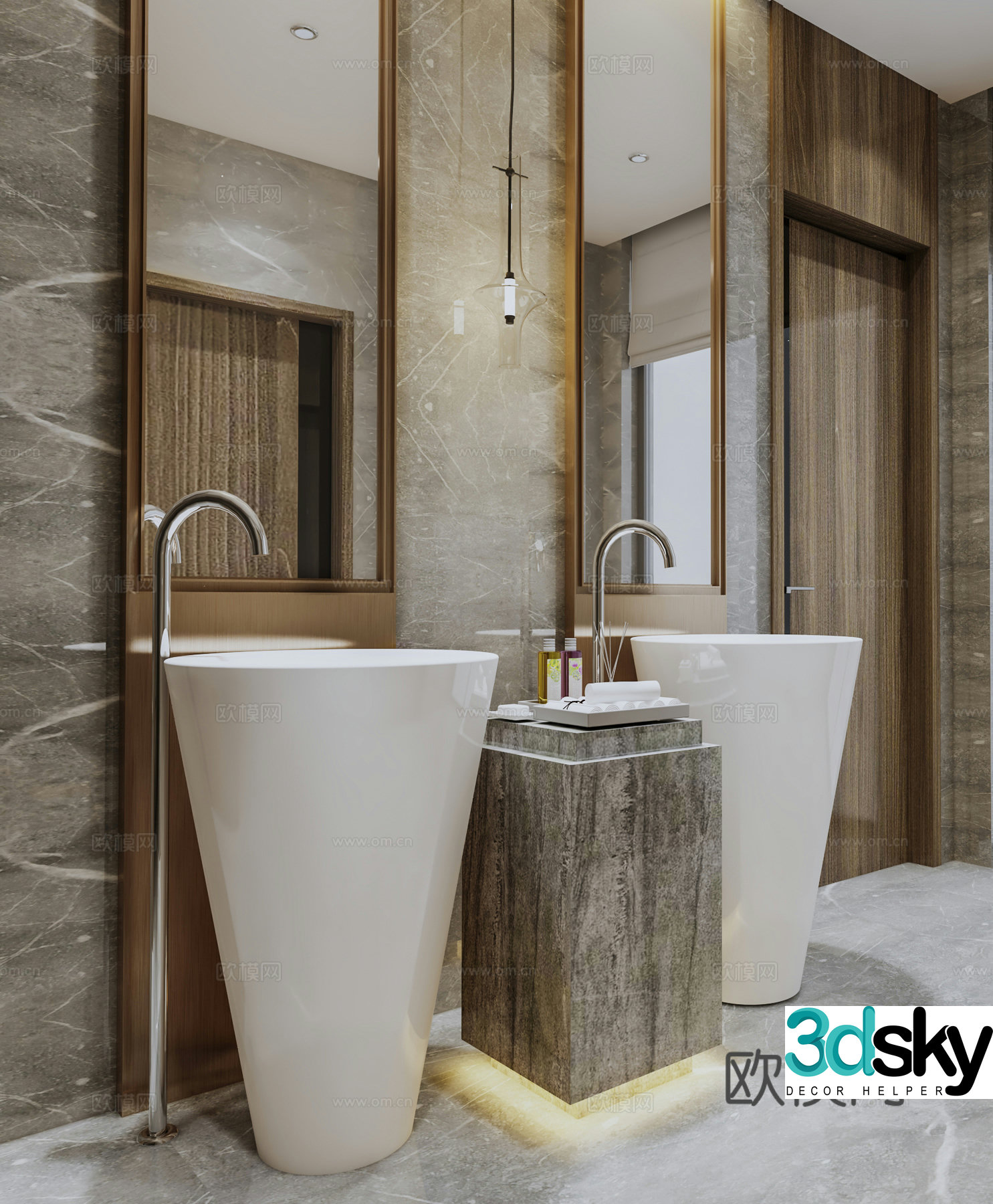 Modern light luxury handwashing handle shampoo handwashing handwashing public toilet public toilet luxury bathroom 3D model