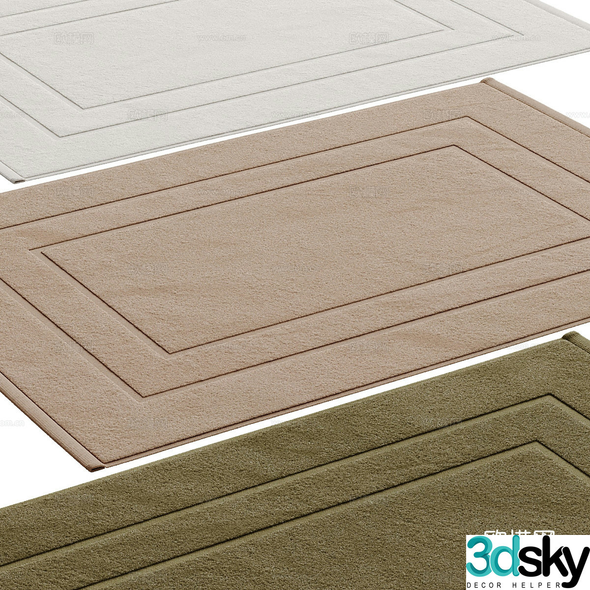 New Chinese carpet bath blanket 3d model