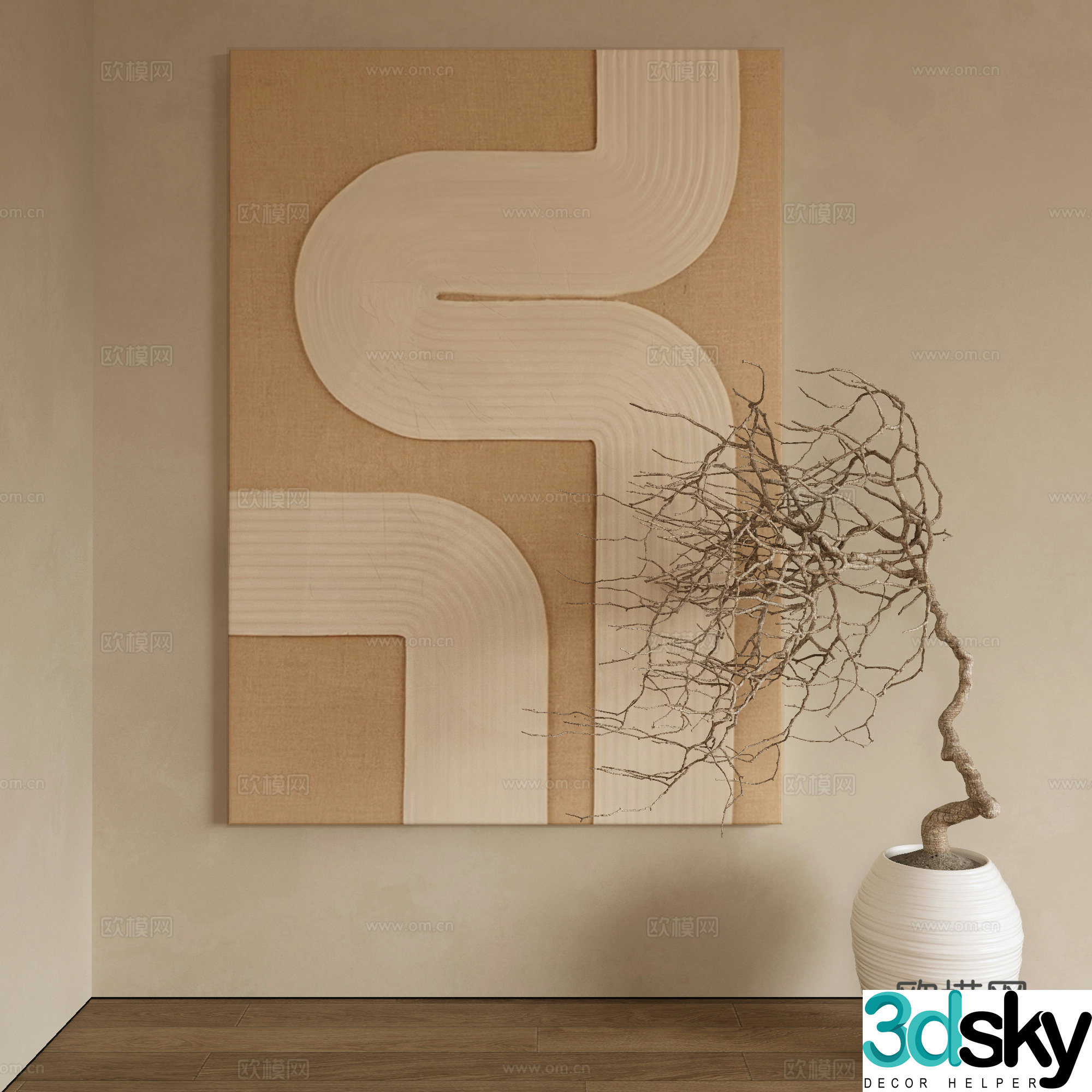 Modern decorative painting 3d model