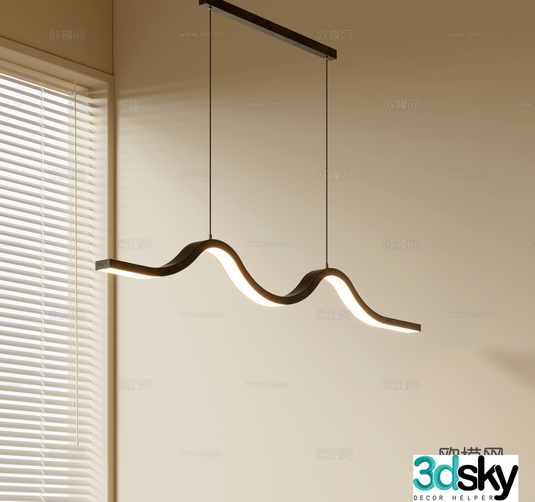 Modern minimalist chandelier Nordic style chandelier Mediterranean style chandelier Study lamp combination Restaurant lamp 3D model