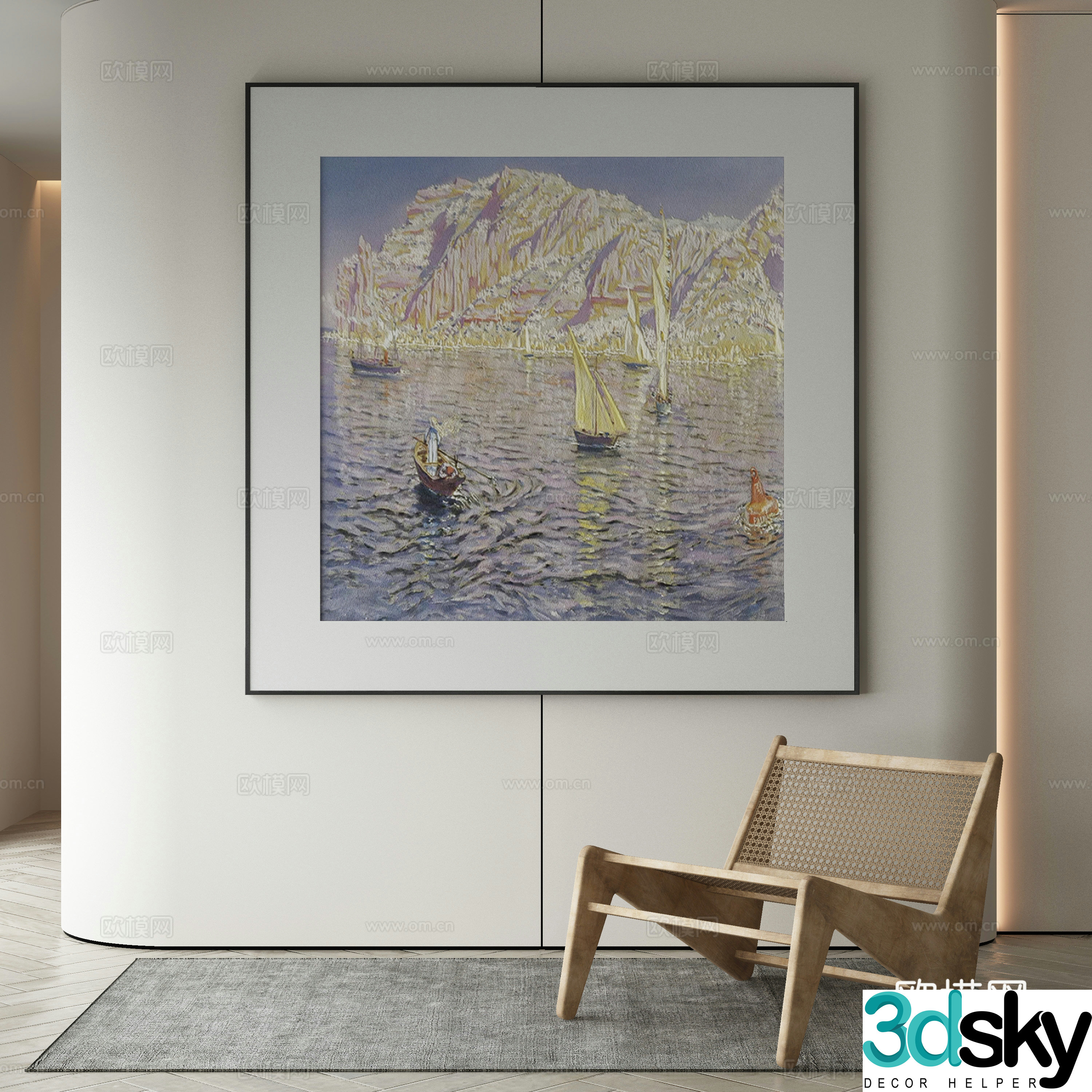 Modern decorative painting 3d model