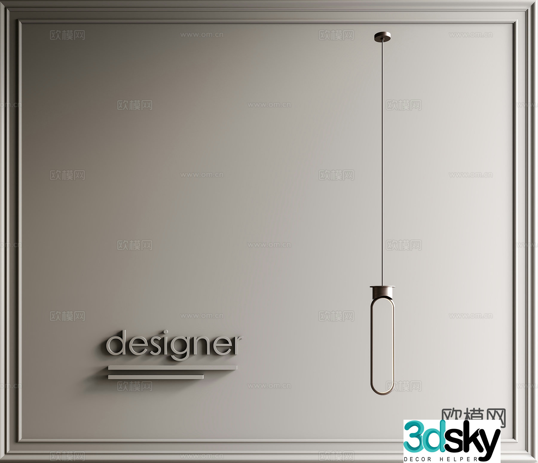 Modern Italian light luxury chandelier 3D model