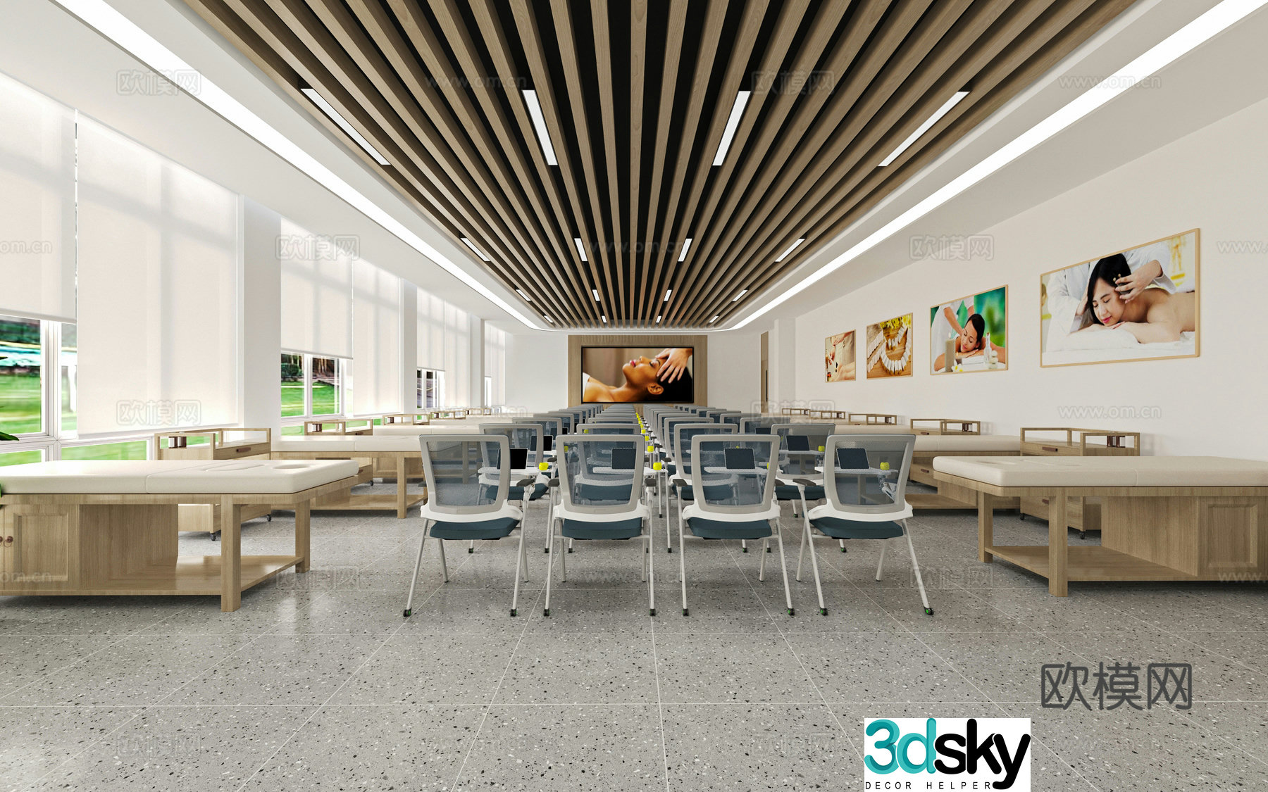 Chinese Medicine Massage Training Room 3D model