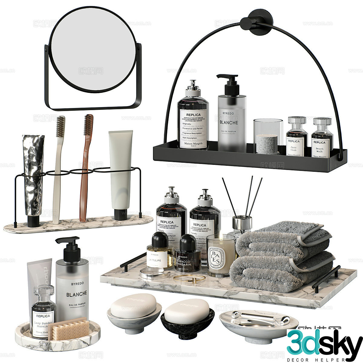 Modern bathroom cleaning suit 3D model