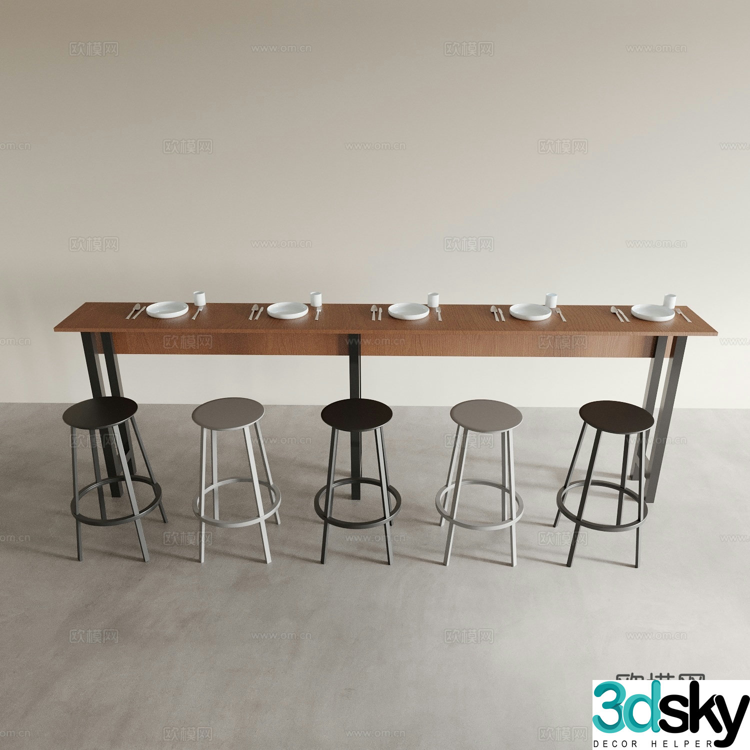 Dining table and chairs living and dining table and chairs dining table and chairs wine table and chairs table and chair combination 3D model