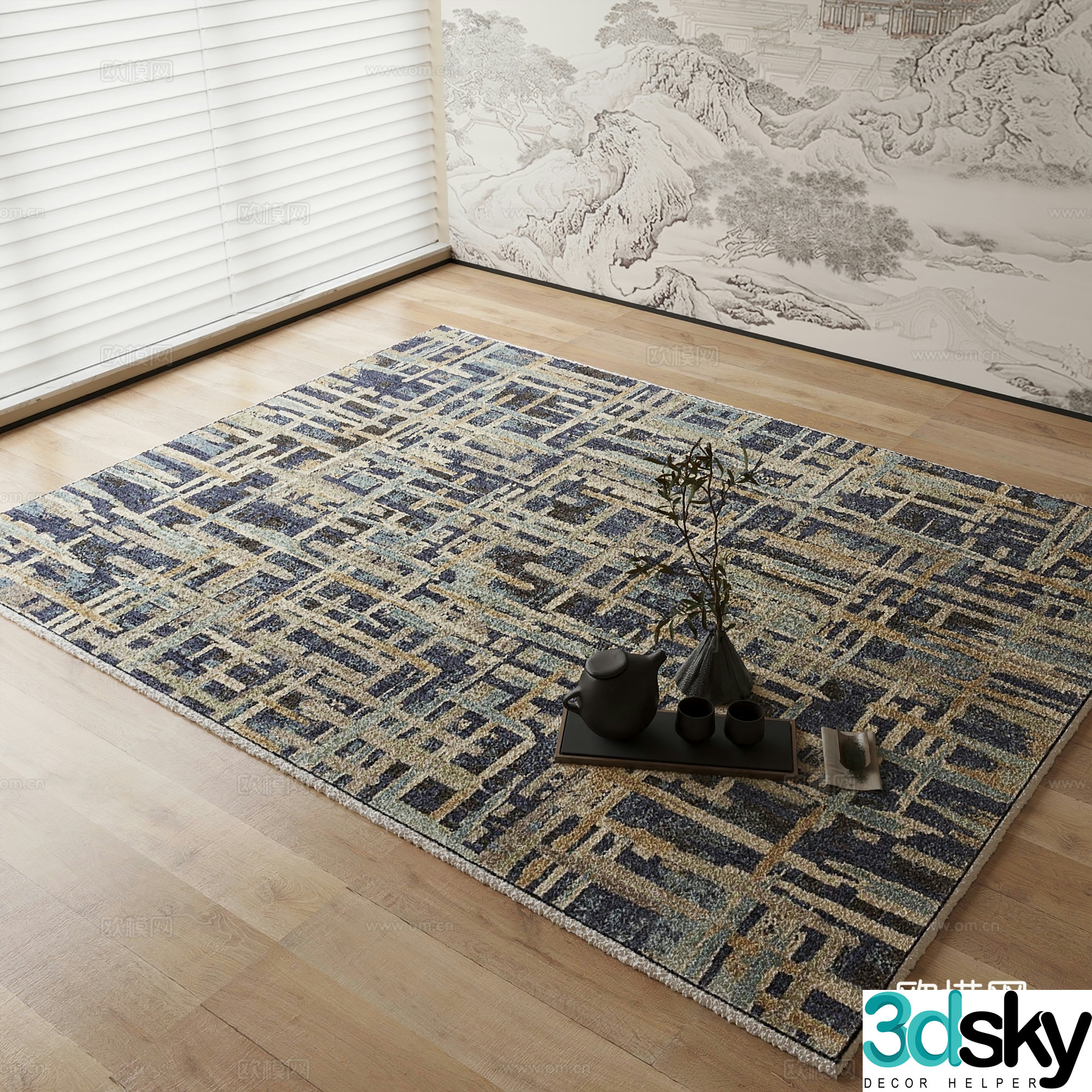 New Chinese carpet 3D model