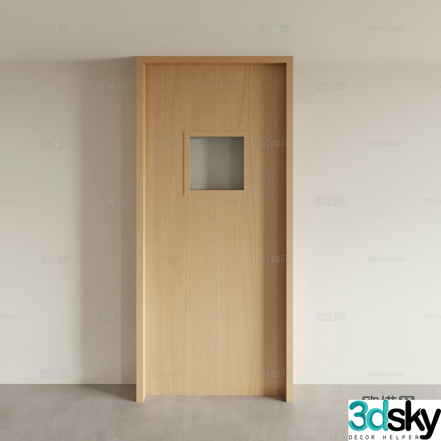 Bedroom door Interior door Single-open door Swing door Room door Classroom door 3D model