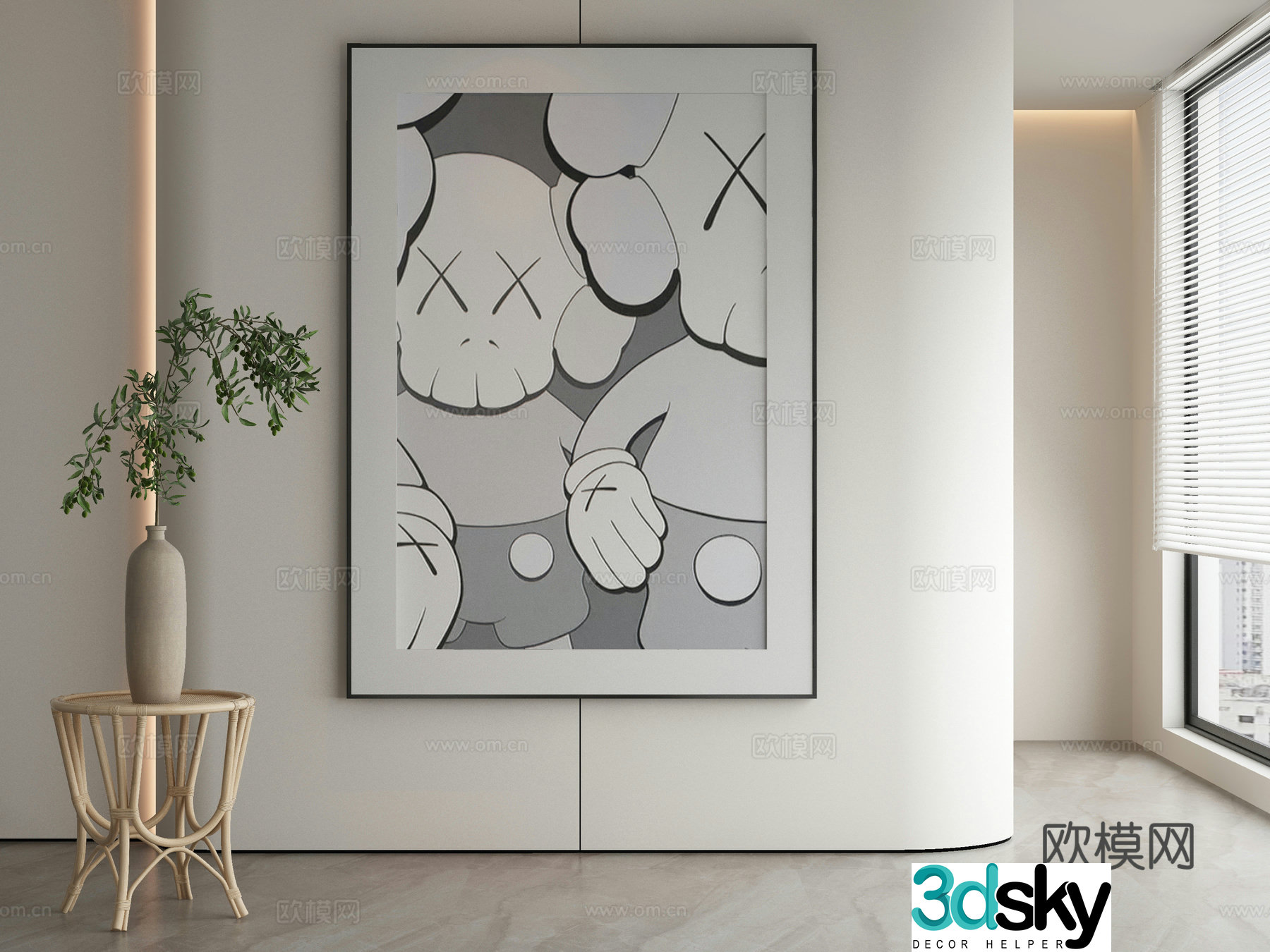 Modern decorative painting 3d model