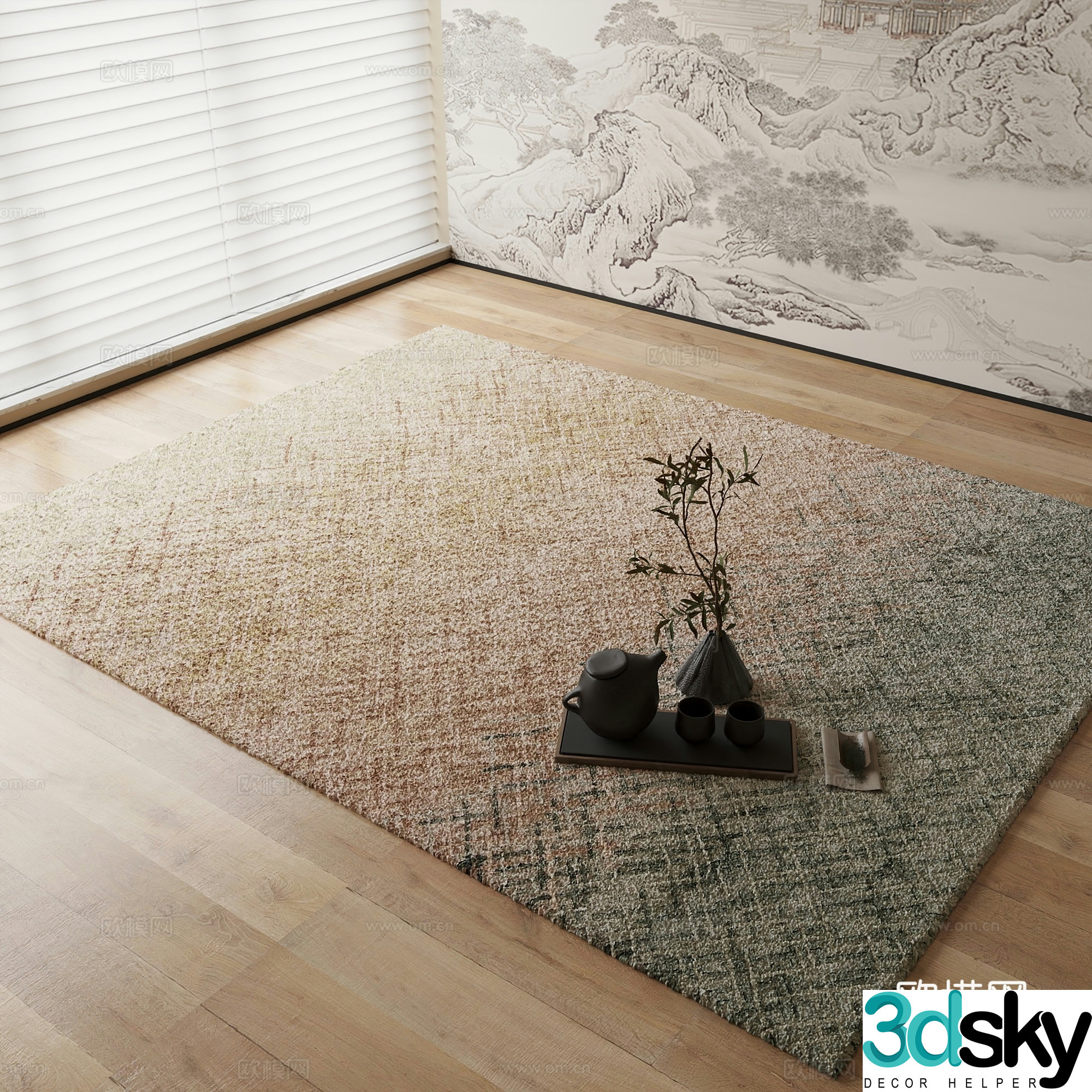 New Chinese carpet 3D model