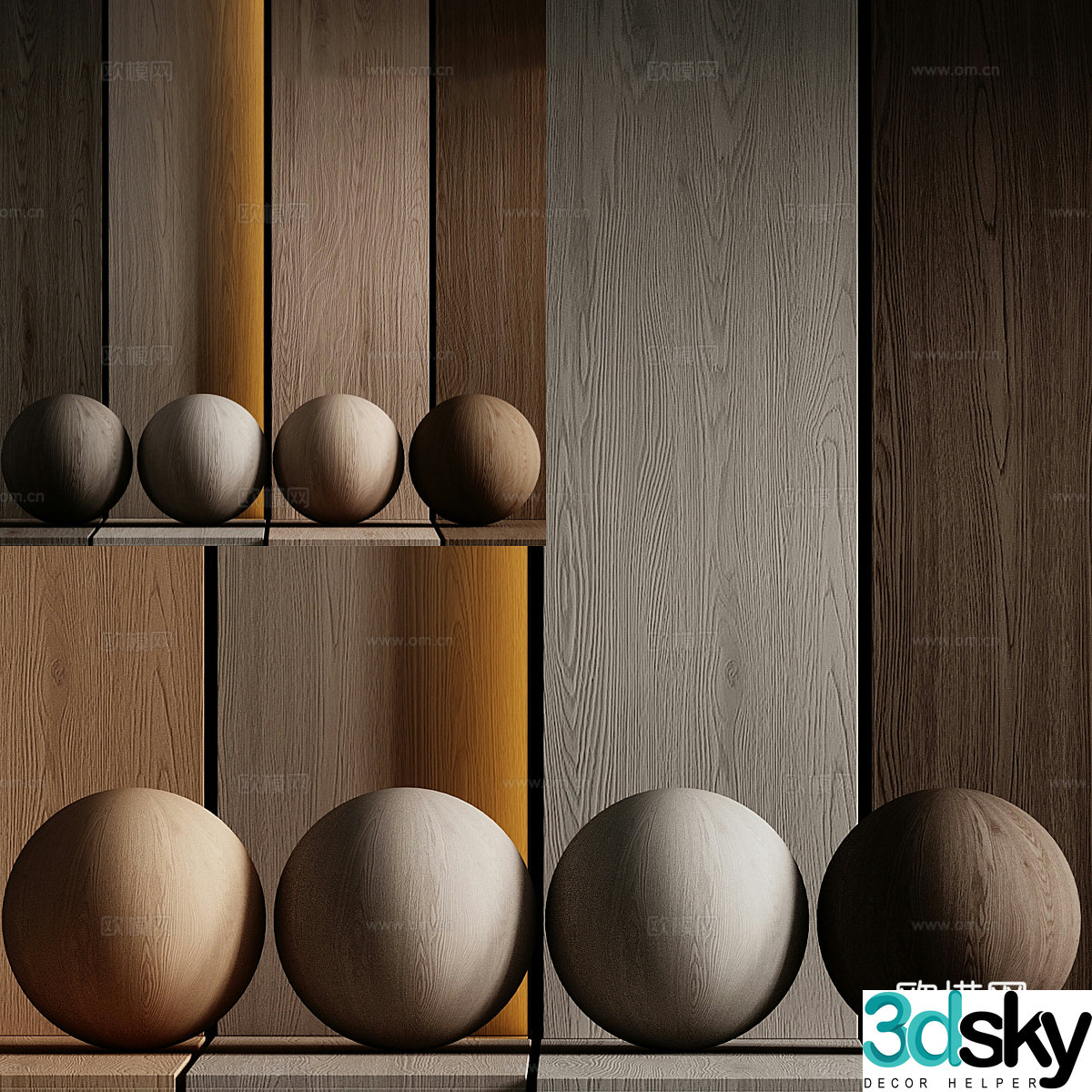 New Chinese wood veneer material 3D model