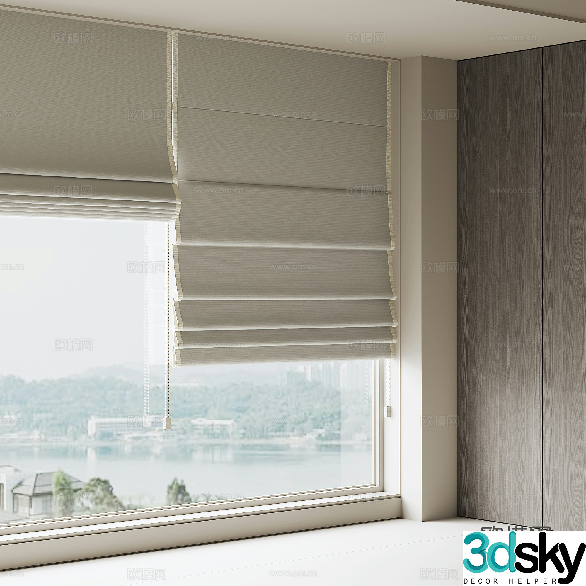 Modern home curtains 3d model