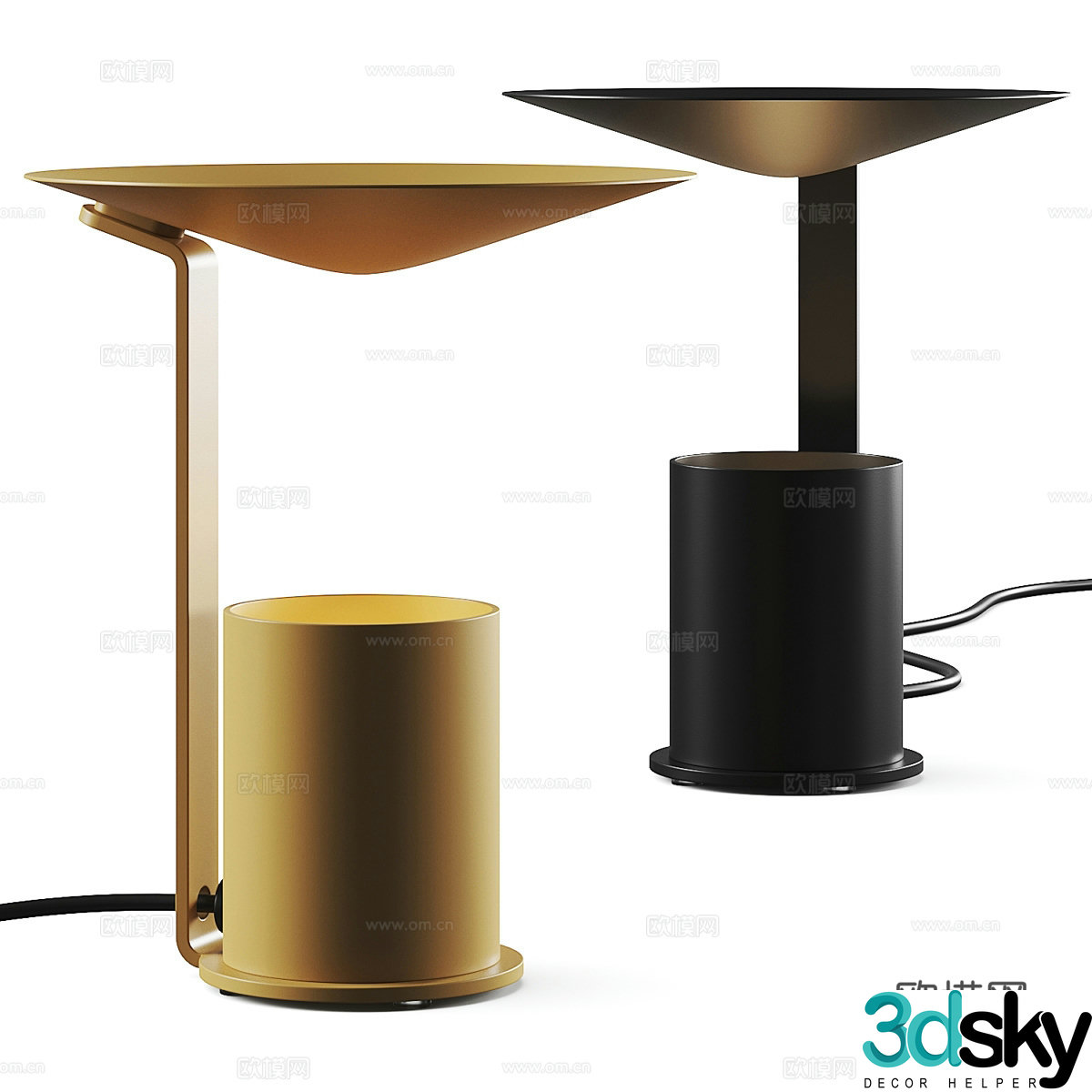 New Chinese style decorative desk lamp 3D model