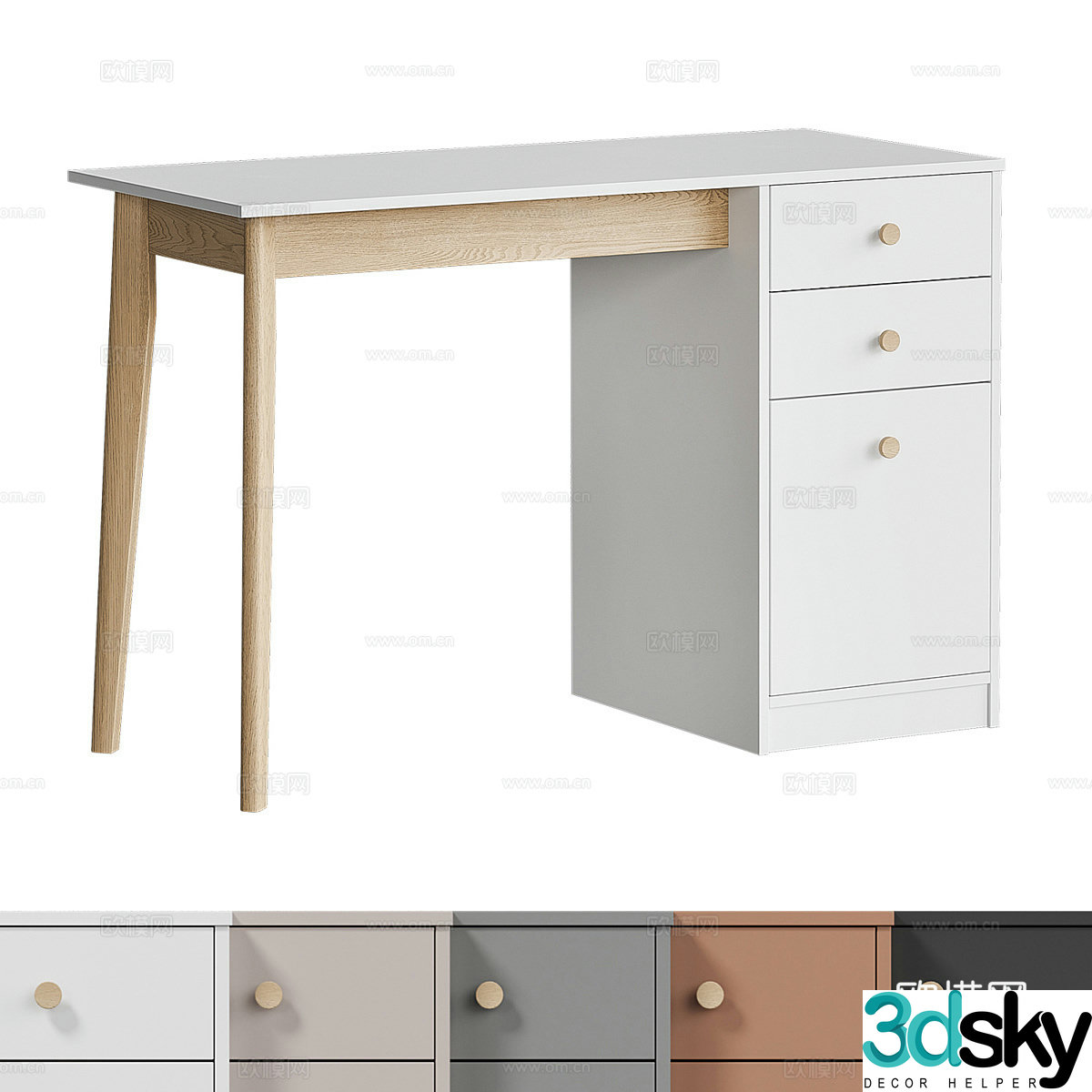 Modern finished desk 3d model