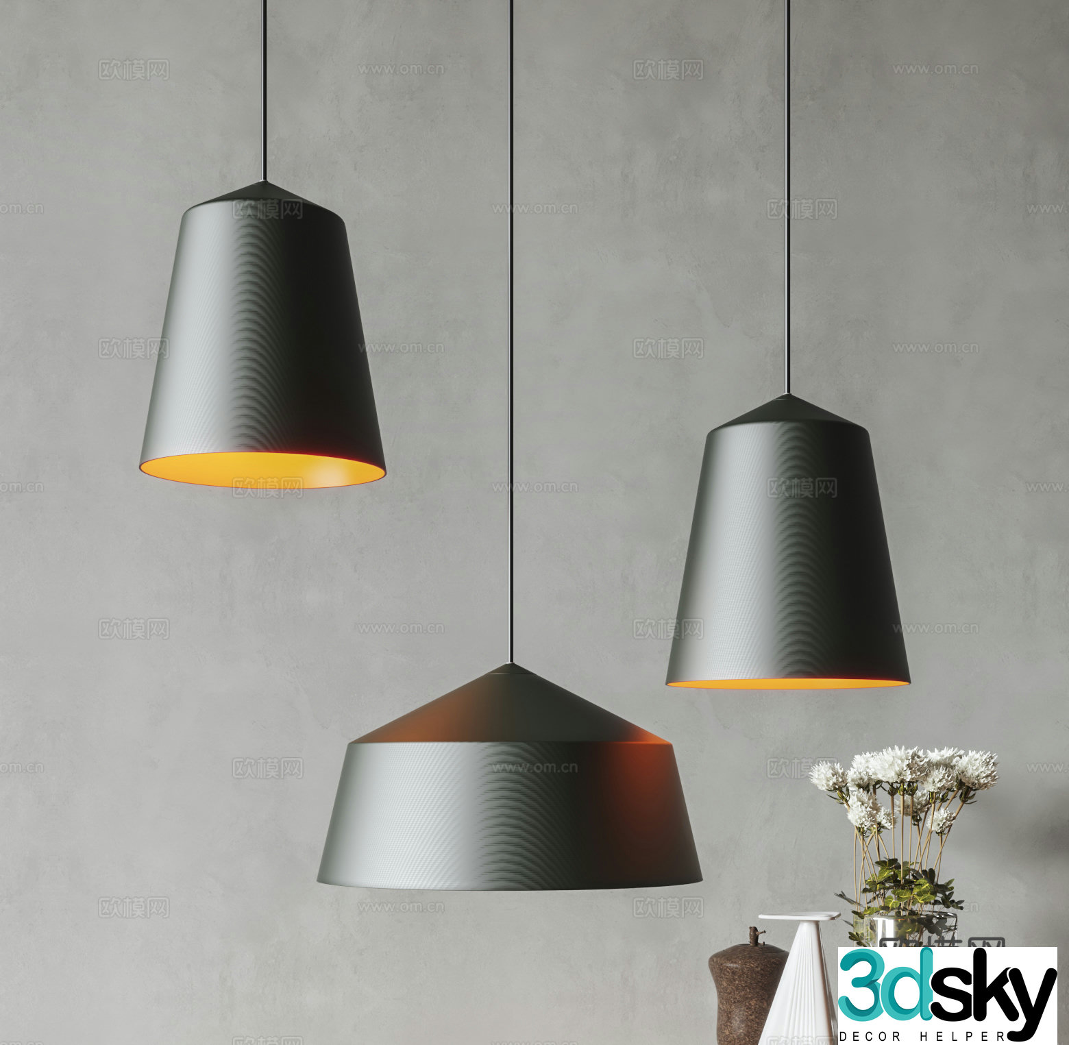 Modern chandeliers single-head chandeliers bedside chandeliers industrial style iron chandeliers decorative chandeliers 3D model