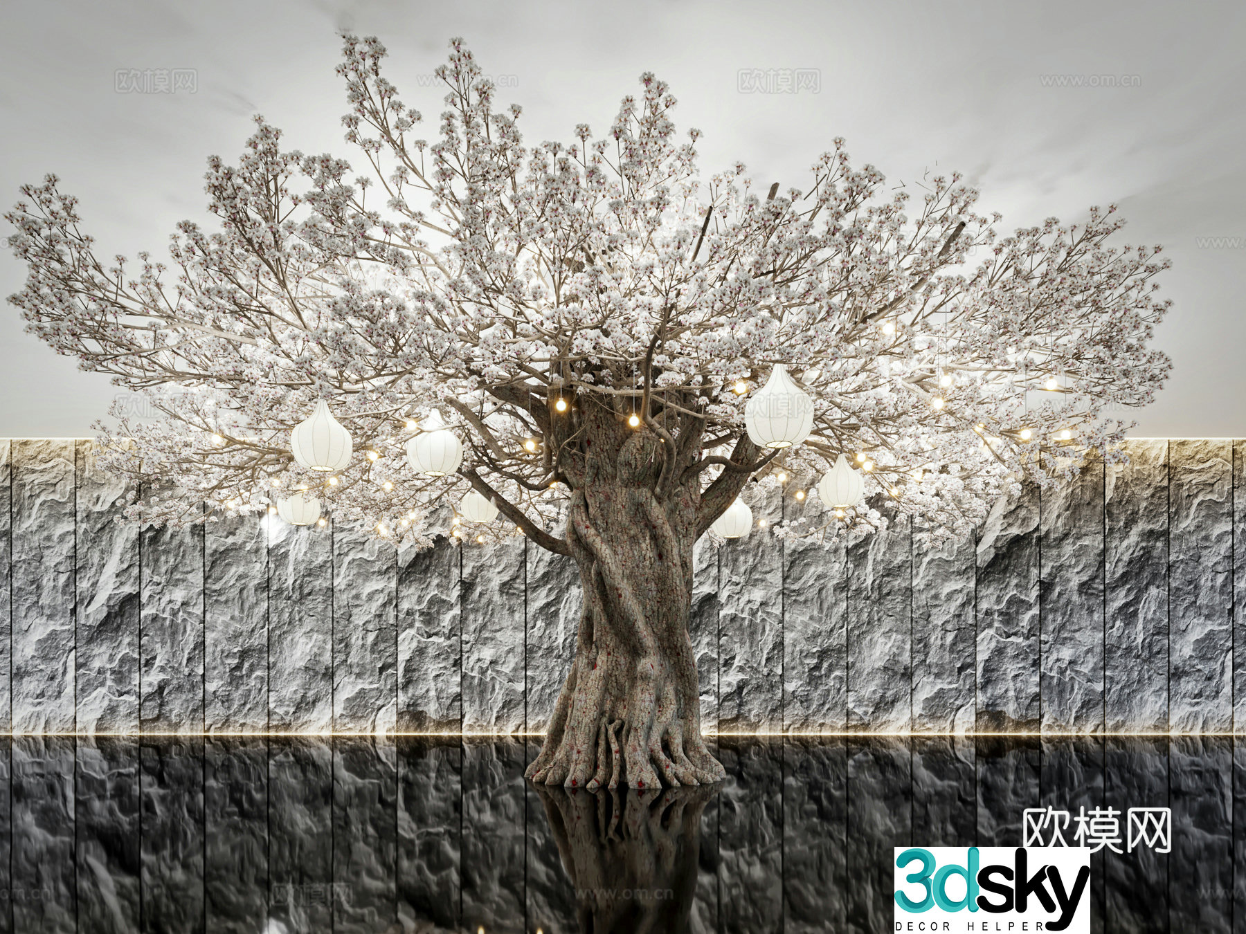 Indoor landscape tree 3d model