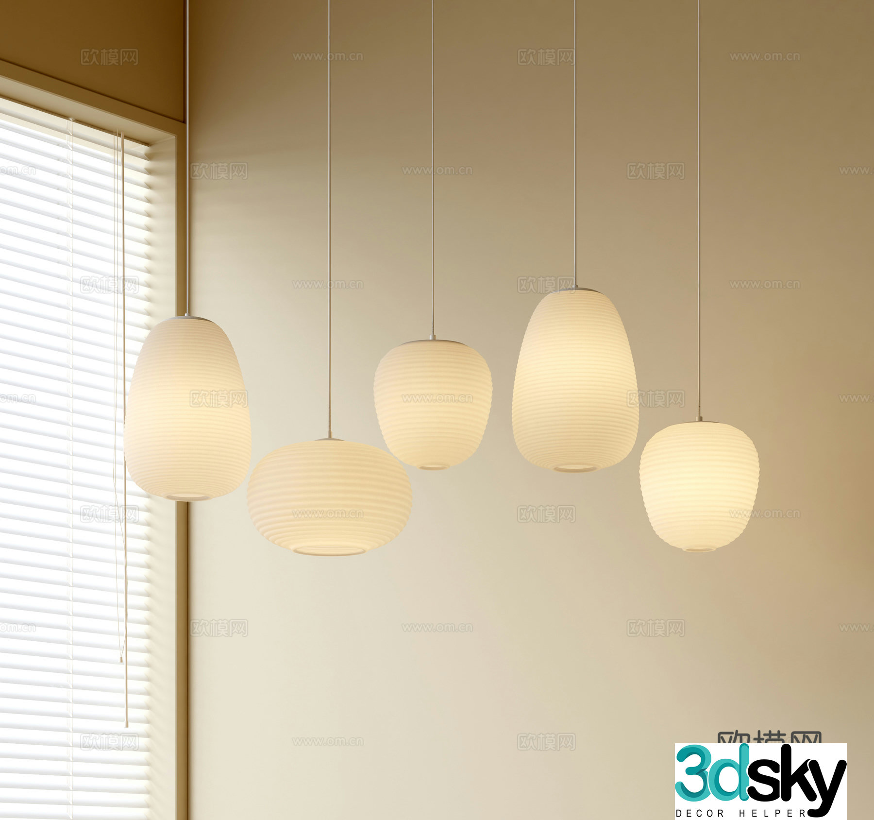 Modern simple chandeliers Nordic style chandeliers Mediterranean style chandeliers Study lamp combination Restaurant lamp 3D model