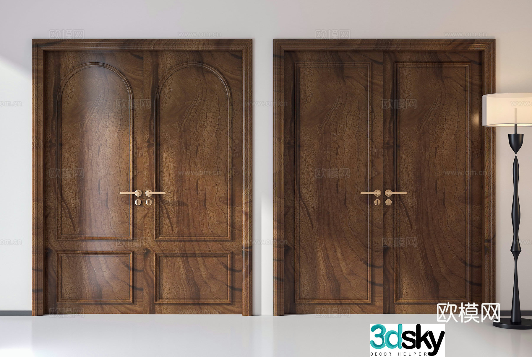 Chinese double-opening door French double-opening door Double-opening door Solid wood door American double-opening door Conference room door 3D model