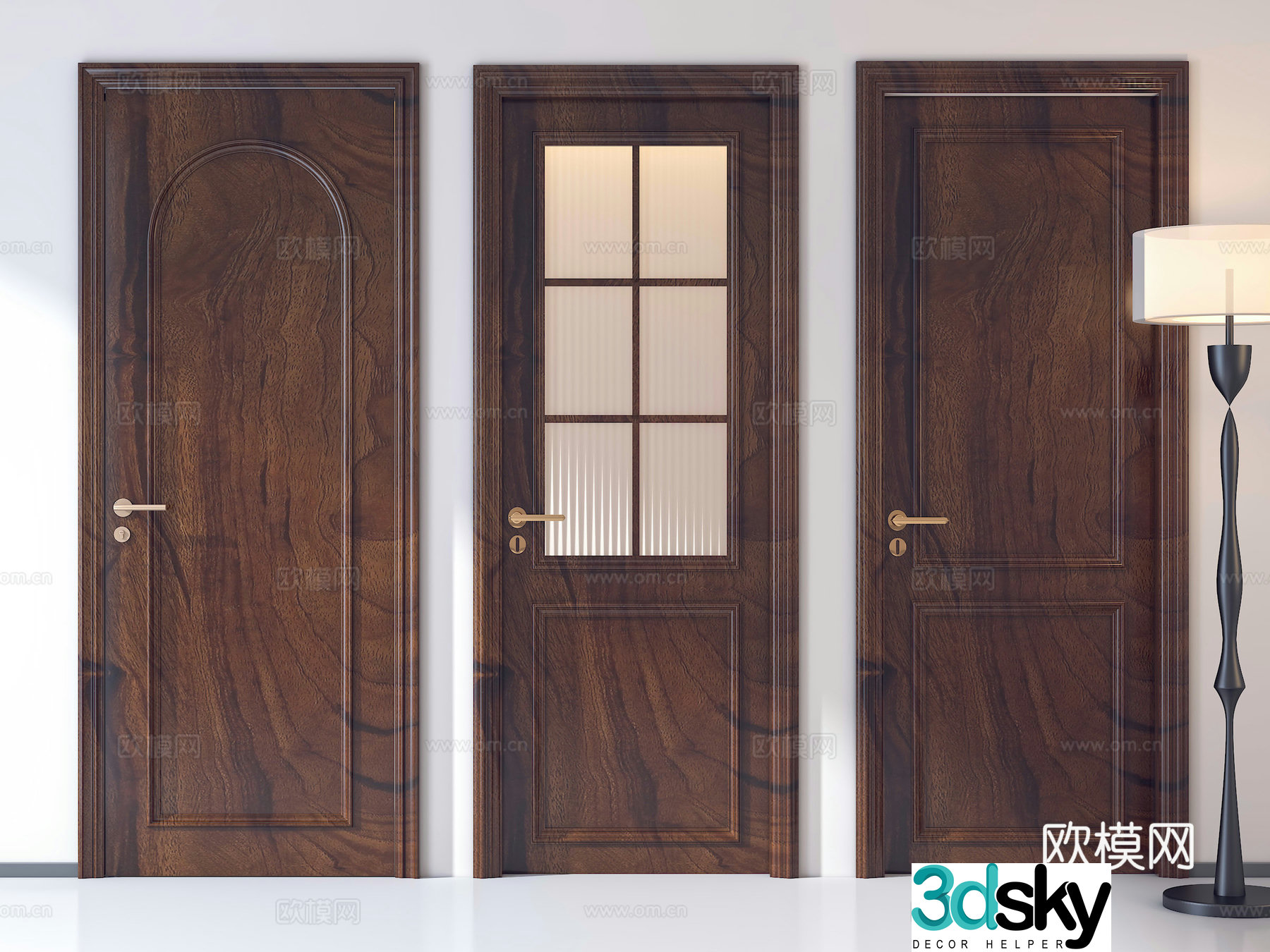 French single-open door Single-open door French glass door Glass door Kitchen and bathroom door Bathroom door 3D model