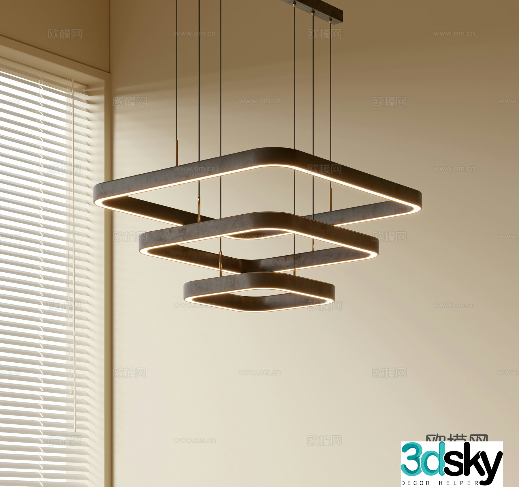 Modern simple chandeliers Nordic style chandeliers Mediterranean style chandeliers Study lamp combination Restaurant lamp 3D model