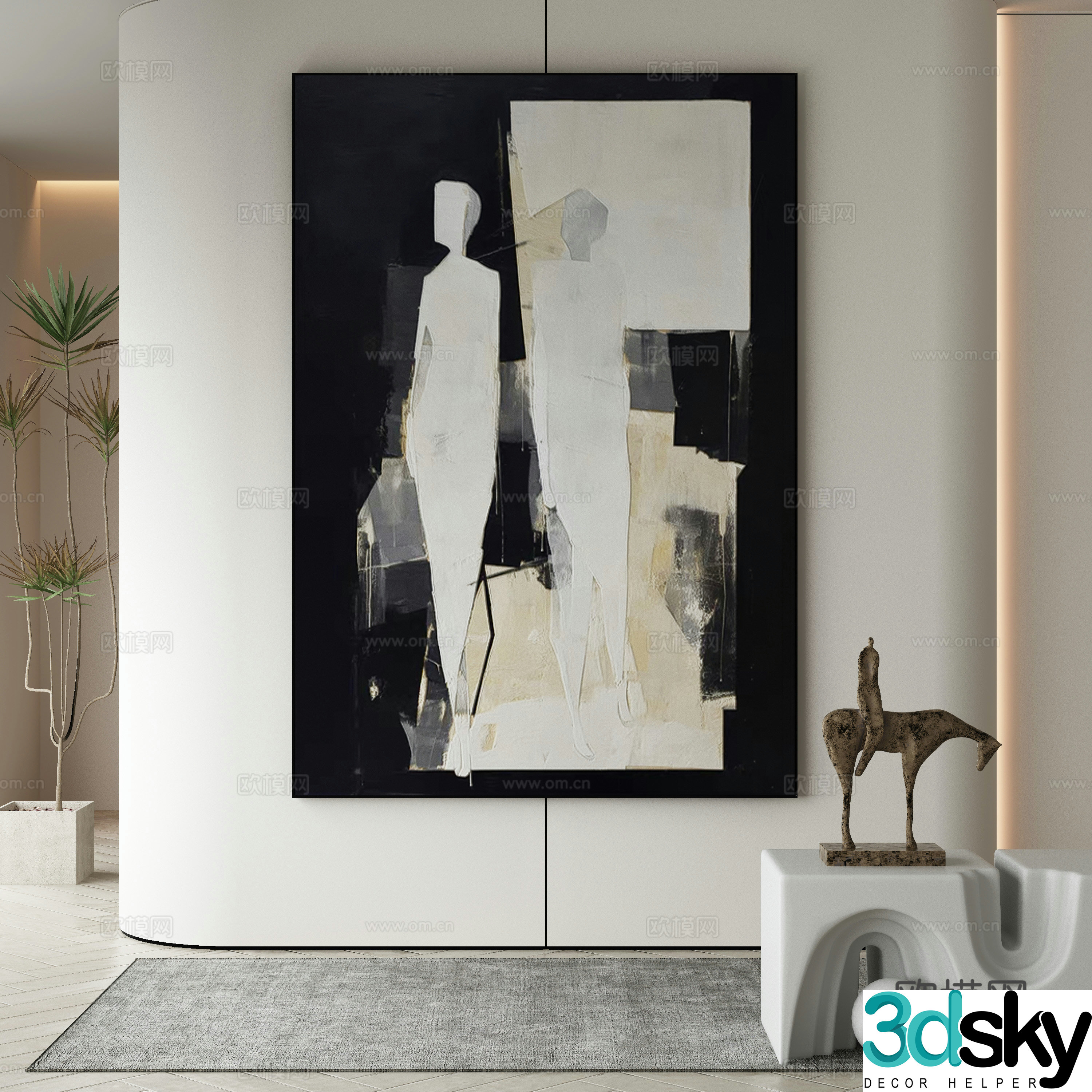 Modern decorative painting 3d model