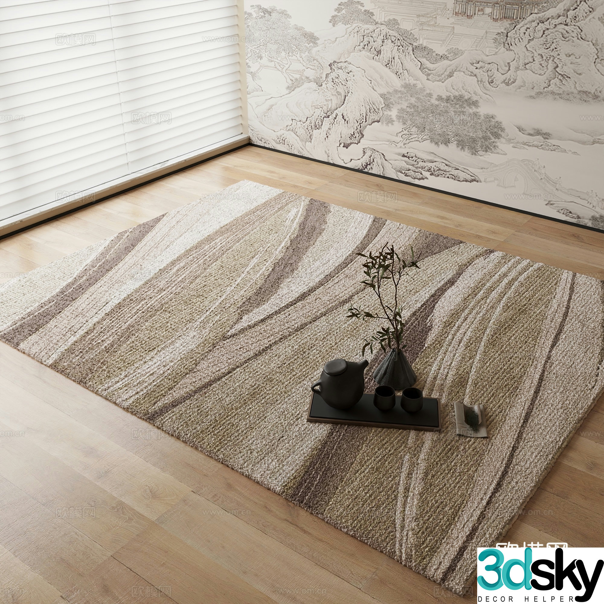 New Chinese carpet 3D model