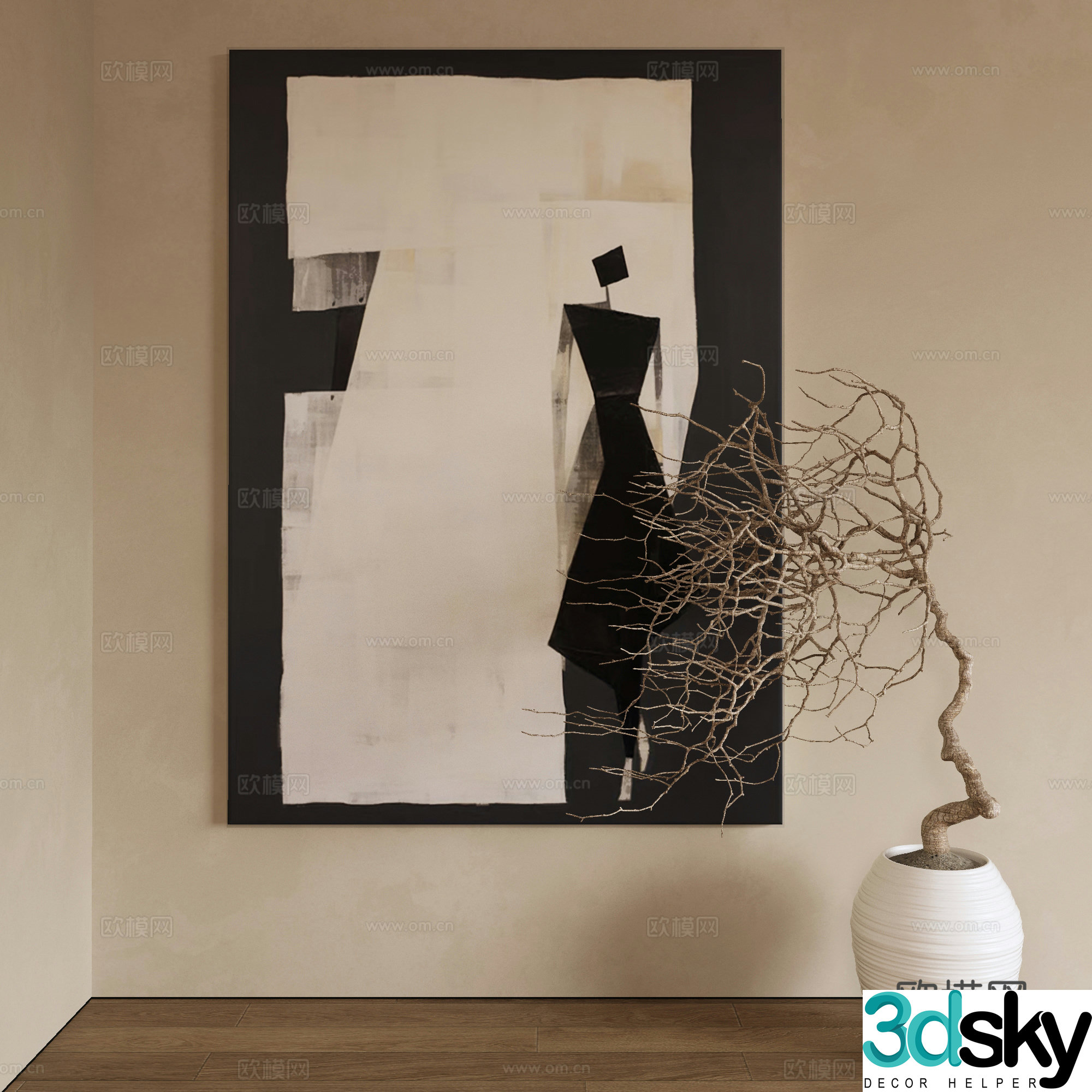 Modern decorative painting 3d model