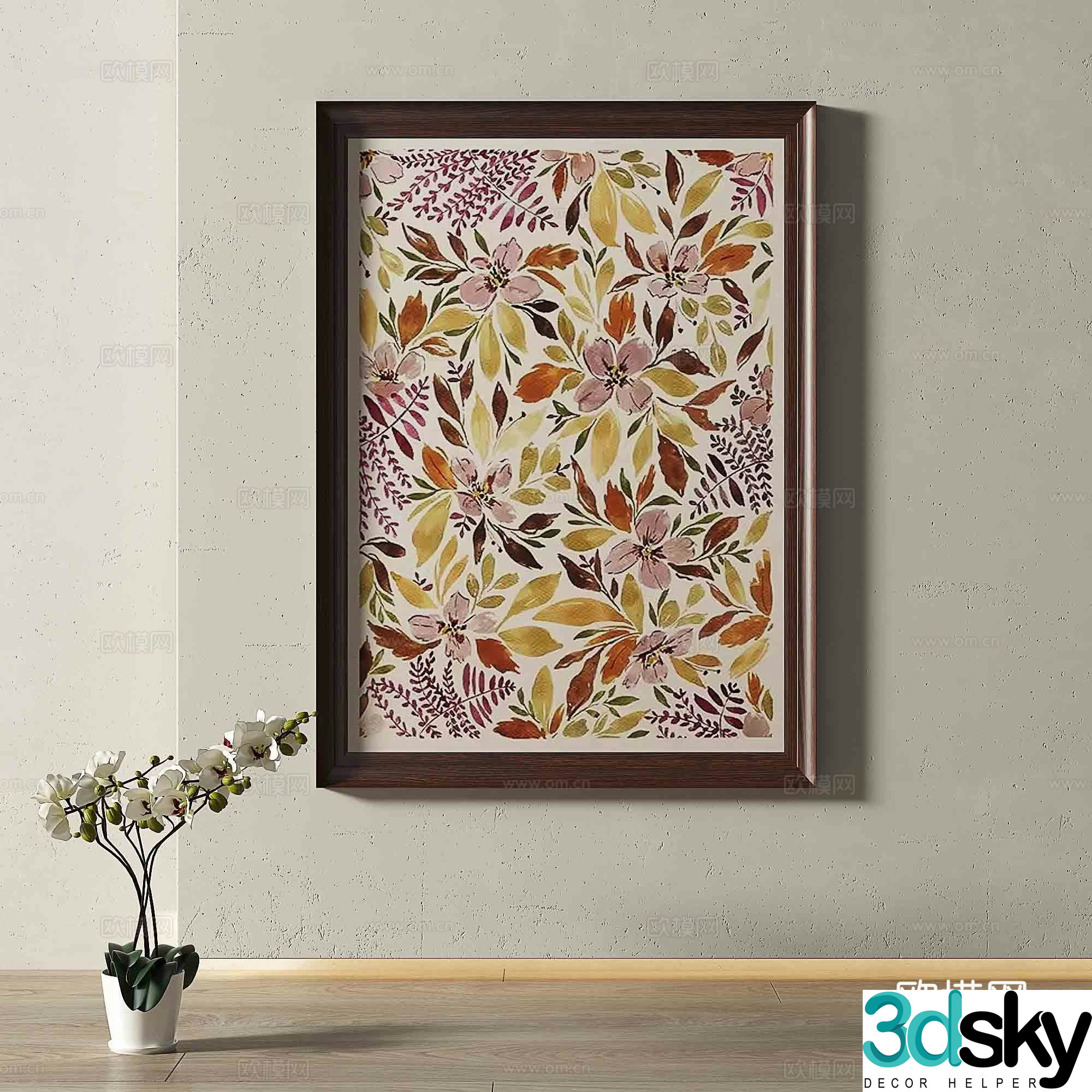 Modern European retro decorative painting 3d model