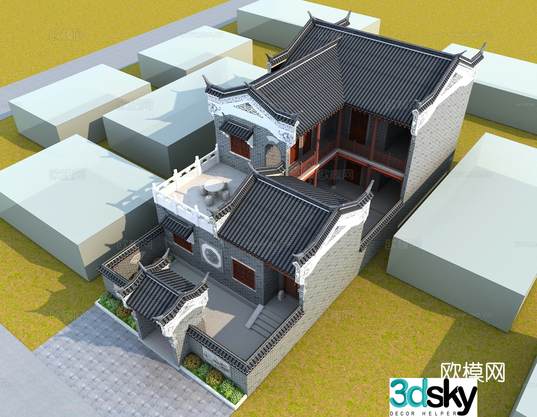 Chinese courtyard villa 3D model