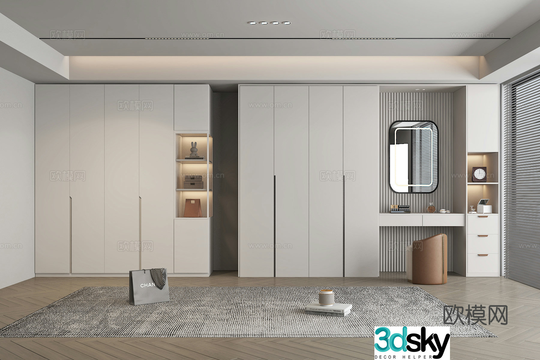 Modern wardrobe wardrobe dressing table 3d model