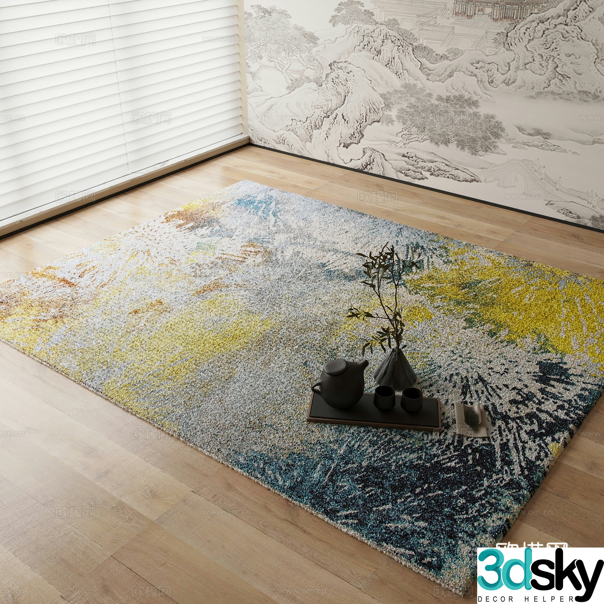 New Chinese carpet 3D model